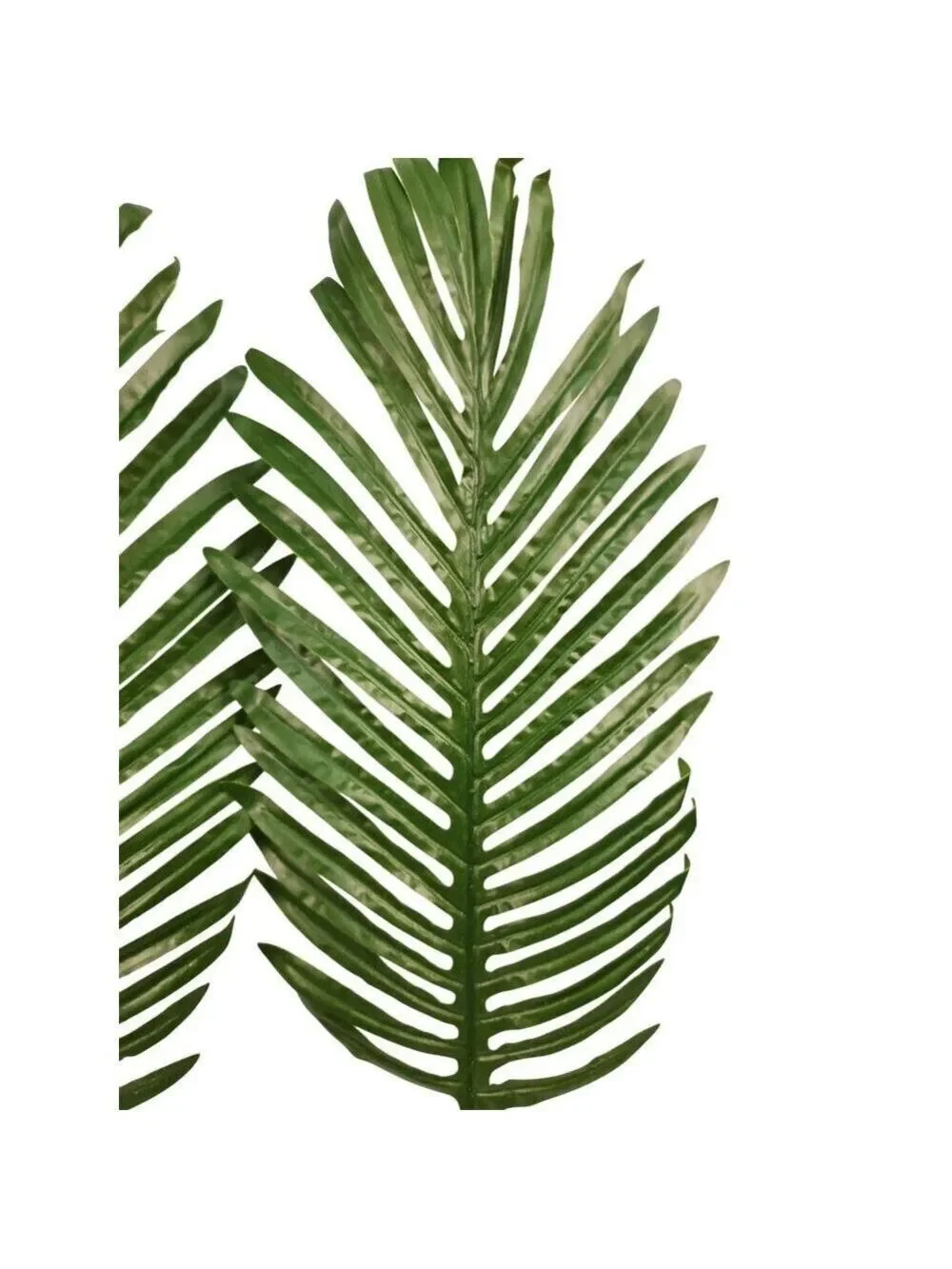 Artificial Palm Leaves Set of 2 Realistic Tropical Green Fronds 22 Inch Flexible